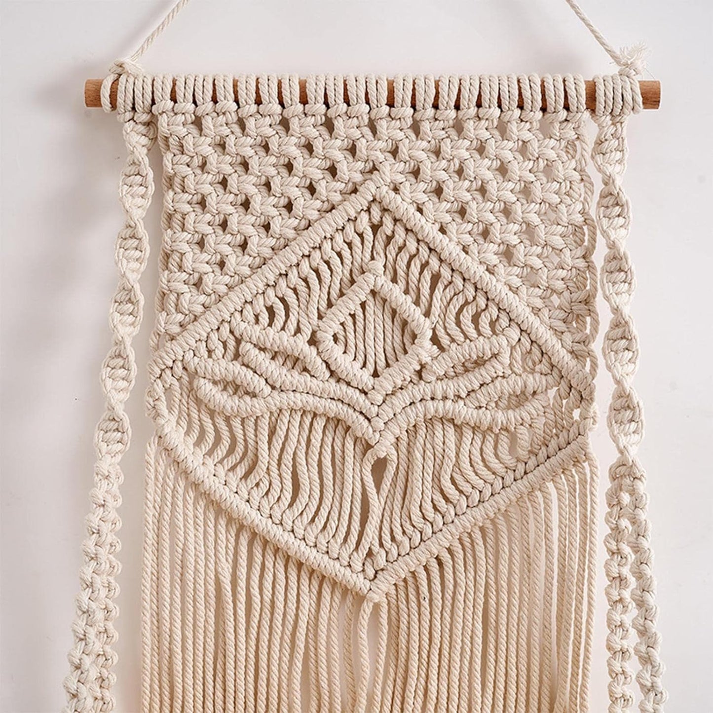 Macrame wall hanging shelf