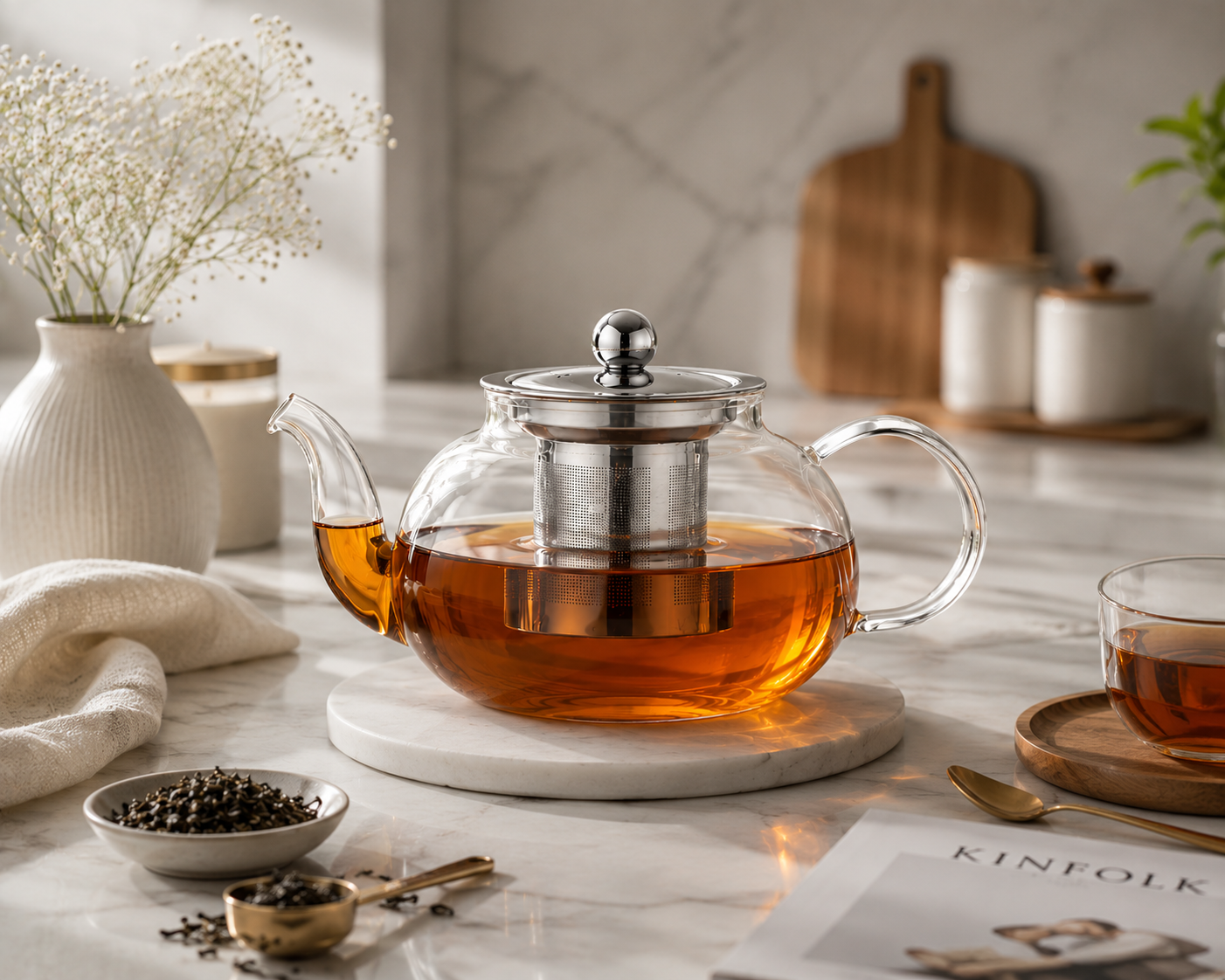 Premium Borosilicate Glass Tea Pot with Infuser