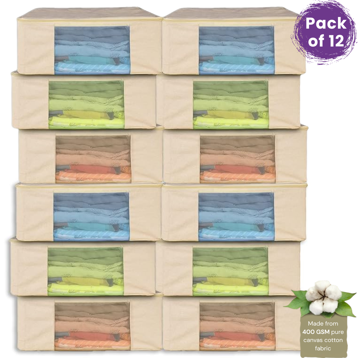 Premium canvas cotton clothes storage bags