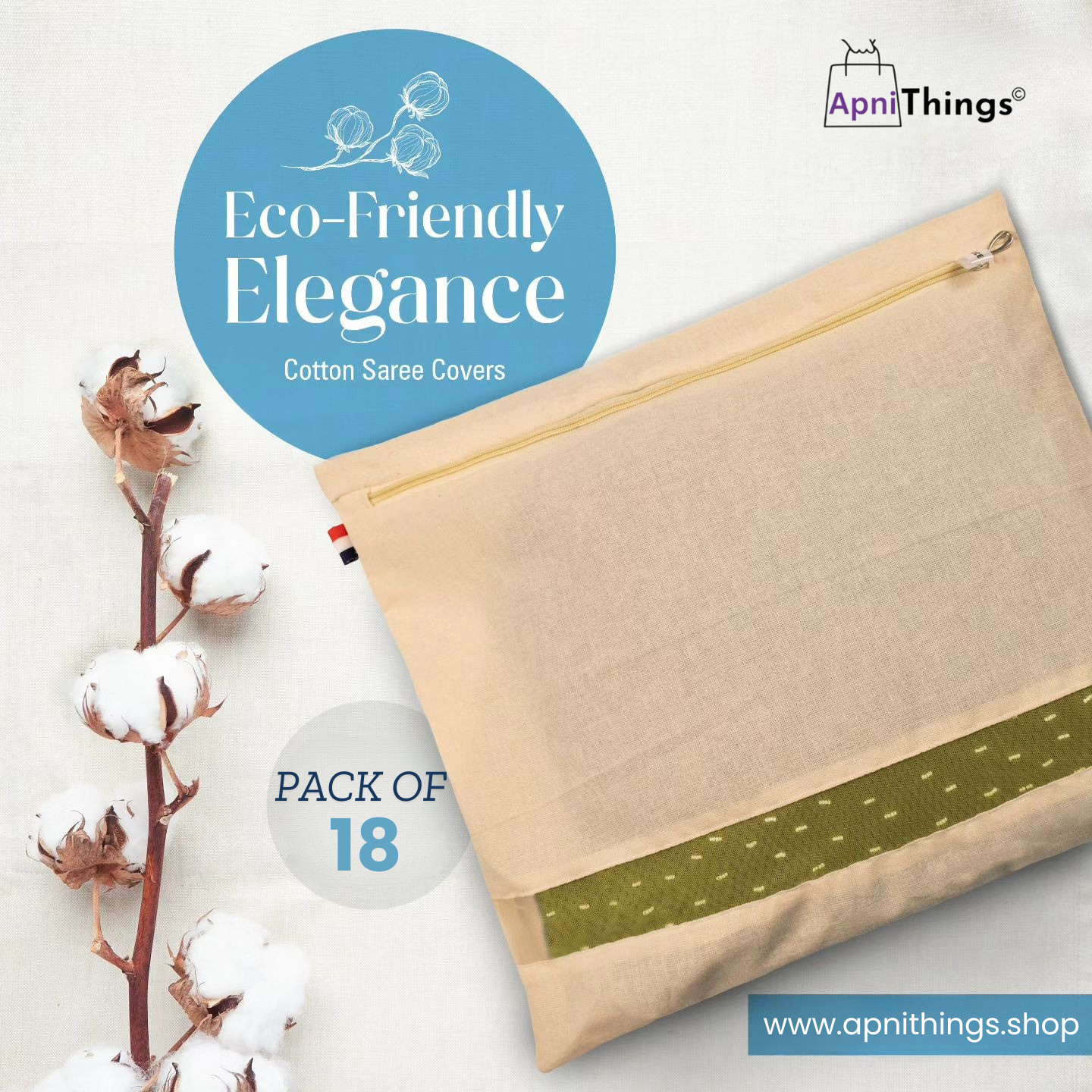 Premium Cotton Saree Covers with Zip