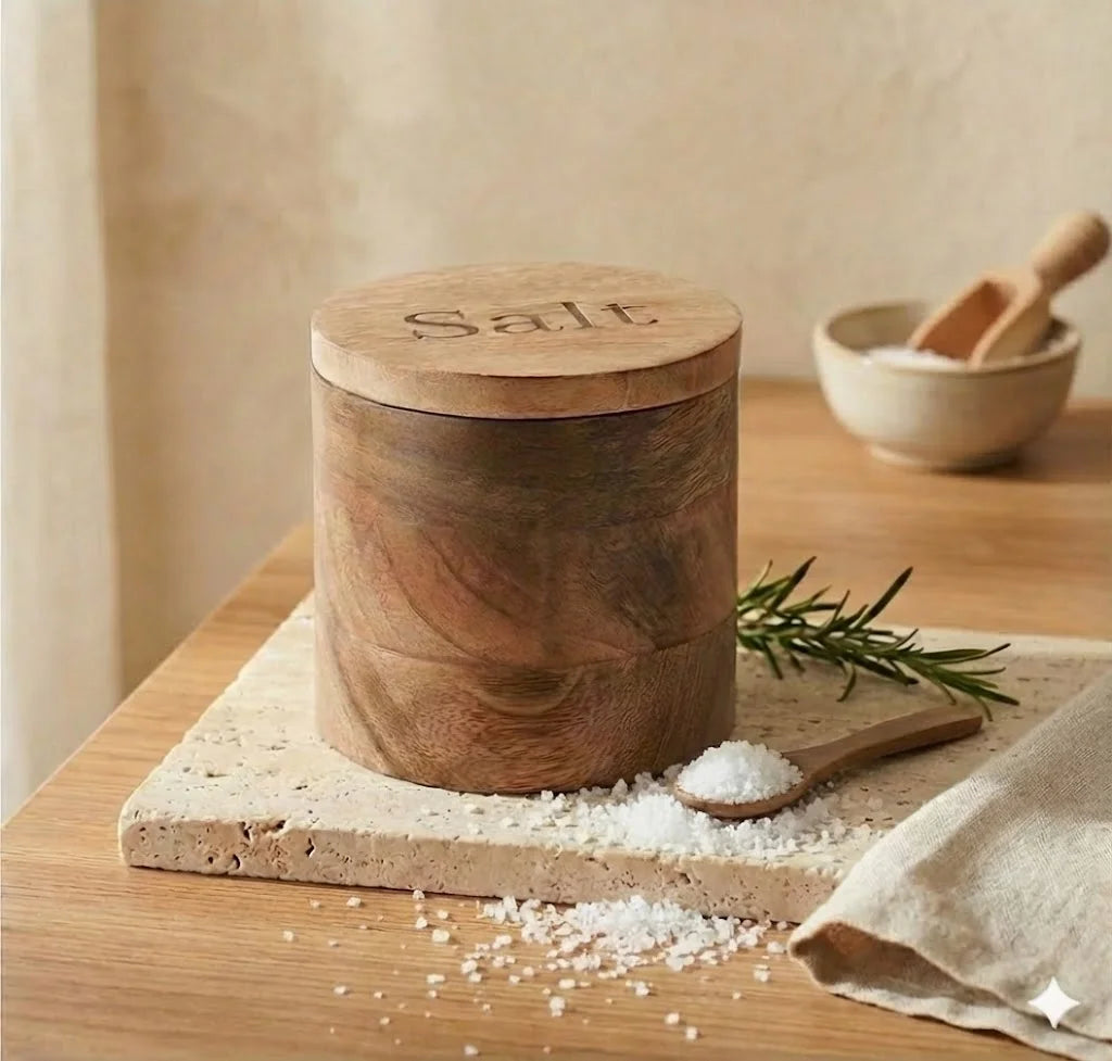 Premium Wooden Salt Container
