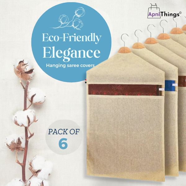 Premium Cotton Hanging Saree Covers with Zip- Large Size