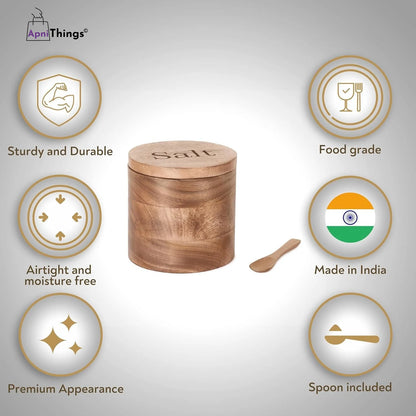 Premium Wooden Salt Container