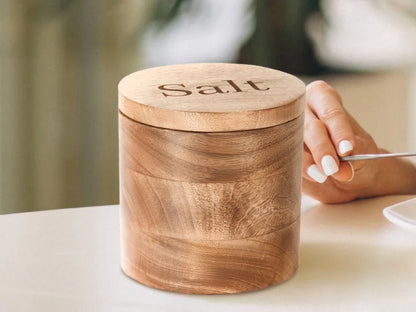 Premium Wooden Salt Container