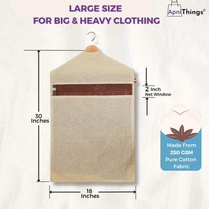 Premium Cotton Hanging Saree Covers with Zip- Large Size