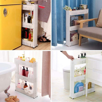 3 Tier Ultra Slim Rolling Storage Rack Organizer