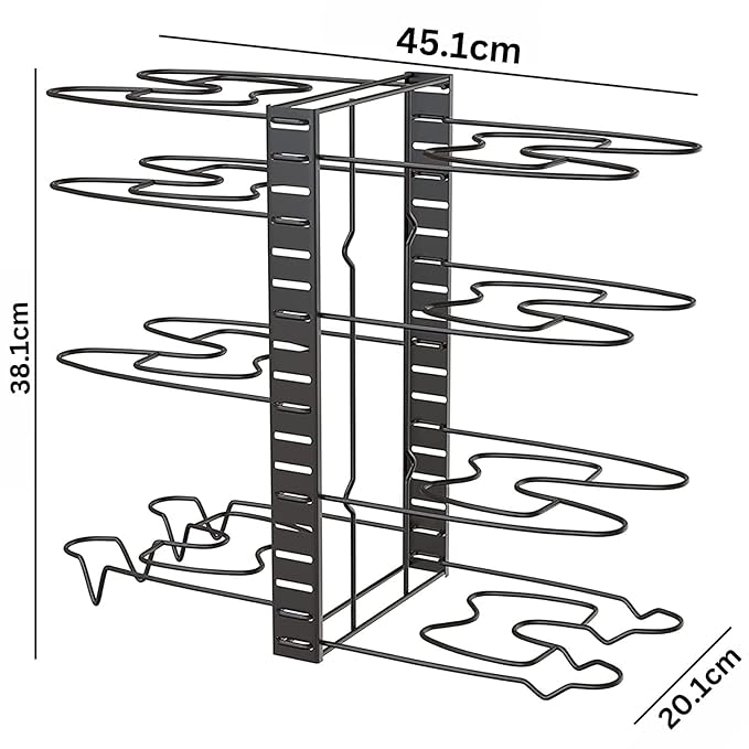 Adjustable 8-Slot Pot & Pan Organizer Rack