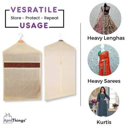 Premium Cotton Hanging Saree Covers with Zip- Large Size