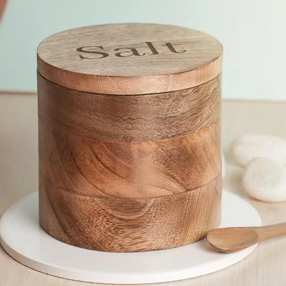 Premium Wooden Salt Container