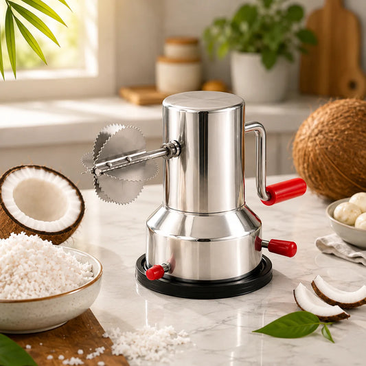 Premium Stainless Steel Coconut Scraper with Suction Base