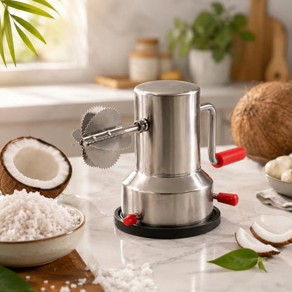 Premium Stainless Steel Coconut Scraper with Suction Base