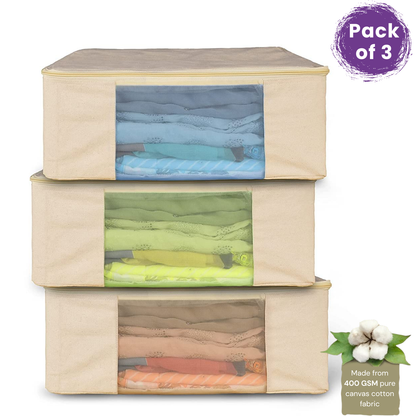 Premium canvas cotton clothes storage bags