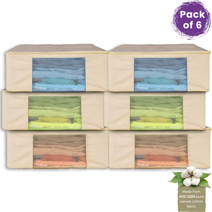 Premium canvas cotton clothes storage bags