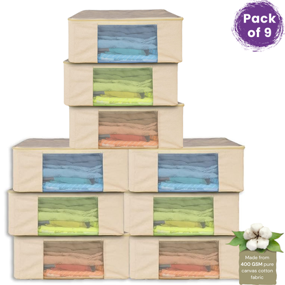 Premium canvas cotton clothes storage bags