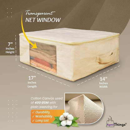 Premium canvas cotton clothes storage bags