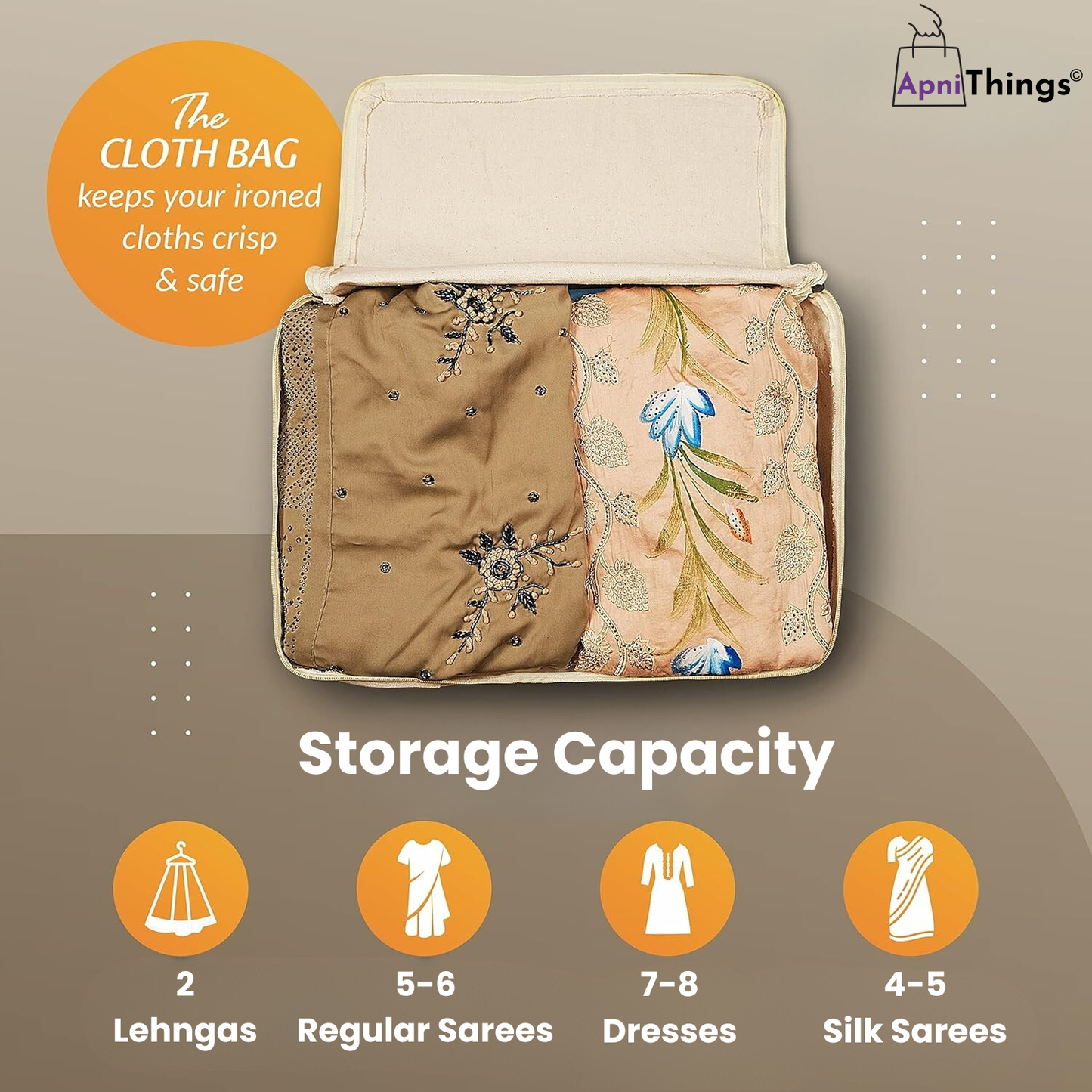 Premium canvas cotton clothes storage bags