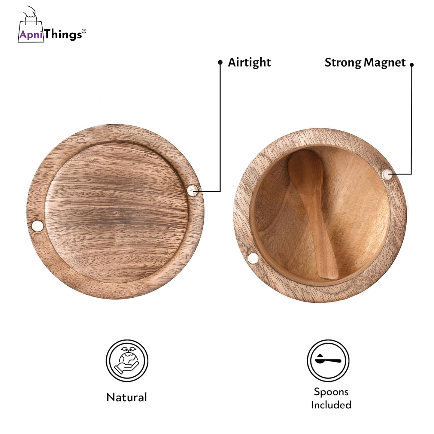 Premium Wooden Salt Container